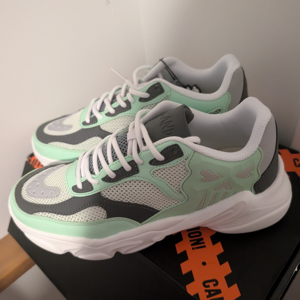 Mint and Gray Sneakers